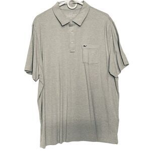 Vineyard Vines Edgartown Polo Shirt XL Pima Cotton Blend Gray Men's